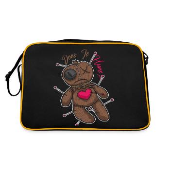 Lustige Voodoo-Puppe Tut es weh? Hexerei Gruselige - Retro Tasche - Schwarz/Gold - Hinten