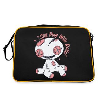 Creepy Voodoo Doll Playing with Dolls Witchcraft - Retro Bag - black/gold - Back