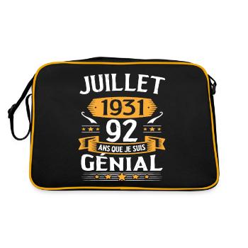 Juillet 1931 92 Ans Que Je Suis Génial Cadeau - Sac Retro - noir/or - Dos