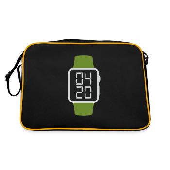 It's Weed O'Clock, Funny 420 Marijuana - Retro Bag - black/gold - Back