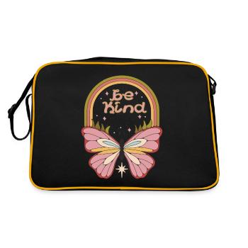 Retro Butterfly Friendly Flower Automne Printemps - Sac Retro - noir/or - Dos
