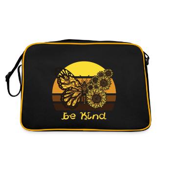 Être enfant papillon tournesol papillons L - Sac Retro - noir/or - Dos