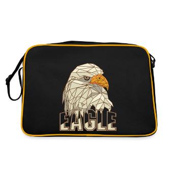 Eagle Nature Mountain Falconry Birds of Prey Falcon Goshawk - Retro Bag - black/gold - Back