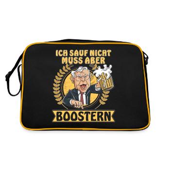 ICH SAUF NICHT MUSS ABER BOOSTERN - Retro Tasche - Schwarz/Gold - Hinten