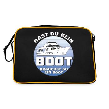 HAST DU KEIN BOOT - Retro Tasche - Schwarz/Gold - Hinten