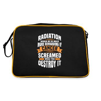 Krebs Krank Krankheit Kampf Geschenk - Retro Tasche - Schwarz/Gold - Hinten