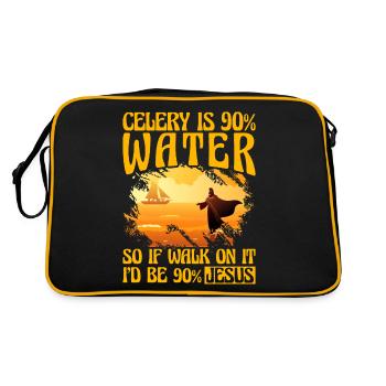 Céleri nous 90% d’eau, donc si je marchais dessus, je serais Jésus - Sac Retro - noir/or - Dos