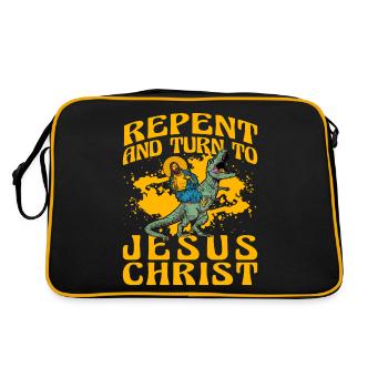 Repent and turn to Jesus Christ - Retro Bag - black/gold - Back