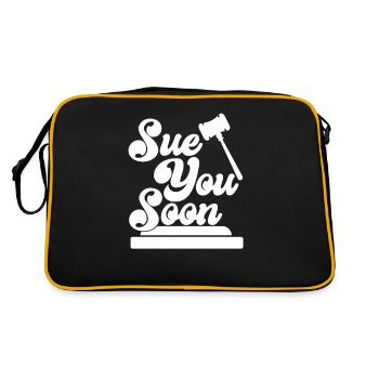 Sue You Soon, Funny Law Student - Retro Bag - black/gold - Back