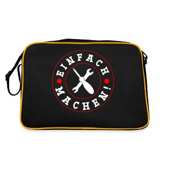 Heimwerker Einfach machen Heimwerken - Retro Tasche - Schwarz/Gold - Hinten
