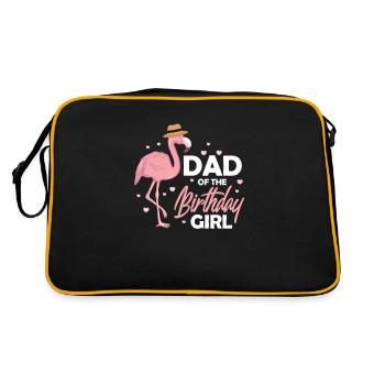 Flamingo Père Anniversaire Oiseau Rose Cadeau - Sac Retro - noir/or - Dos