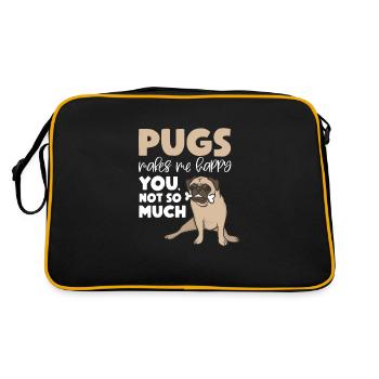 Carlin Chien Chien Ami Pet Pug Pug Pug Cadeau - Sac Retro - noir/or - Dos