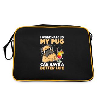 Carlin Chien Chien Ami Pet Pug Pug Pug Cadeau - Sac Retro - noir/or - Dos