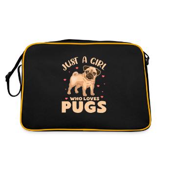 Carlin Chien Chien Ami Pet Pug Pug Pug Cadeau - Sac Retro - noir/or - Dos