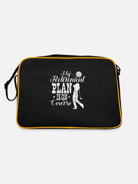 Ruhestand Golf - Retro Tasche - Schwarz/Gold - Hinten