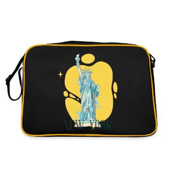 Liberty Statue New York City USA - Retro Tasche - Schwarz/Gold - Hinten