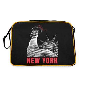 New York City Liberty Statue Manhattan États-Unis - Sac Retro - noir/or - Dos
