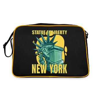 New York City Liberty Statue Manhattan États-Unis - Sac Retro - noir/or - Dos
