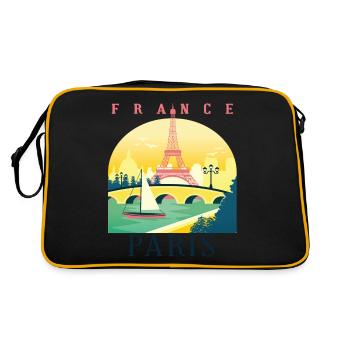 J’adore Paris et la Tour Eiffel Bonjour de Frankre - Sac Retro - noir/or - Dos