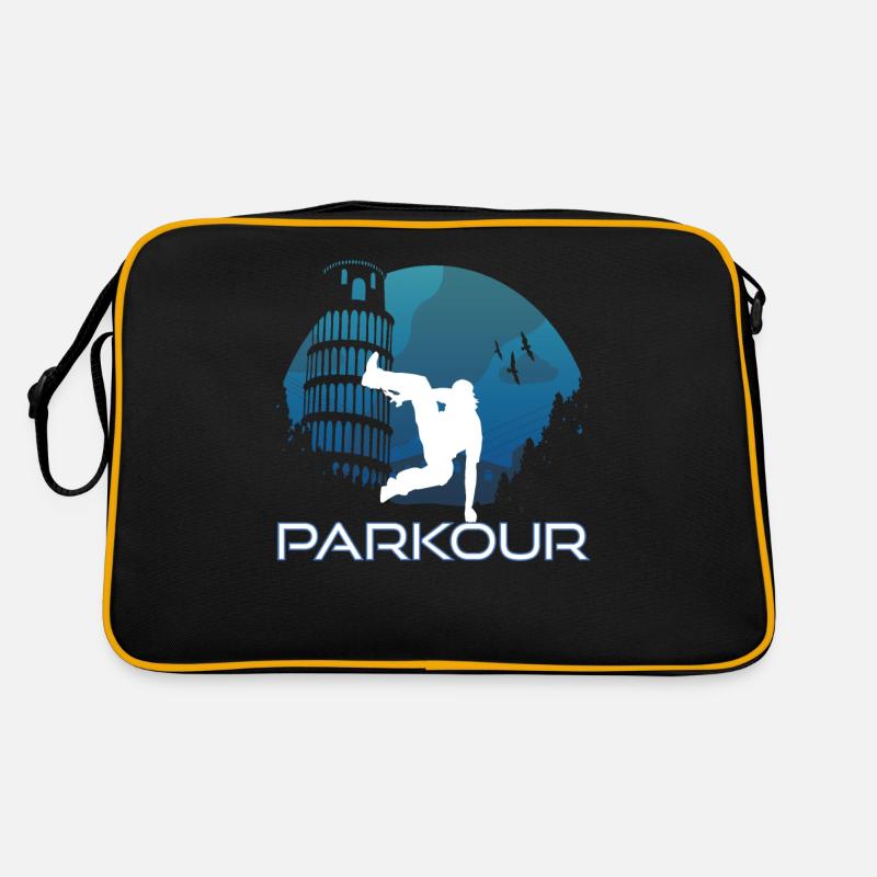 Parkour warning jump over everything like Pisa Tower Retro Bag