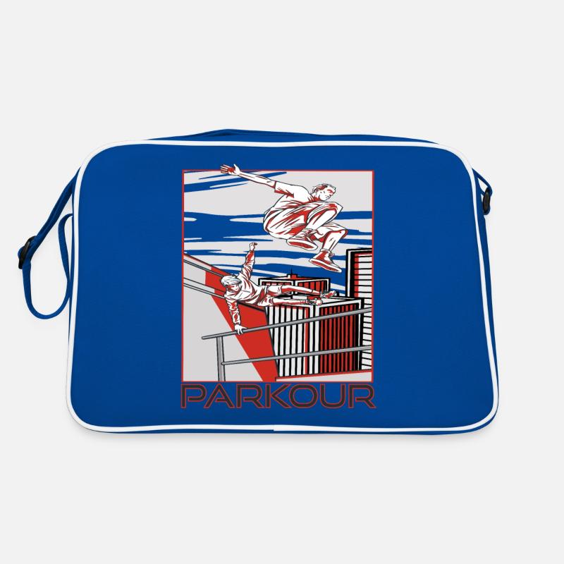Parkour Warning Jump over everything Run Jump Retro Bag