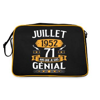 Juillet 1952 71 Ans Que Je Suis Génial Cadeau - Sac Retro - noir/or - Dos