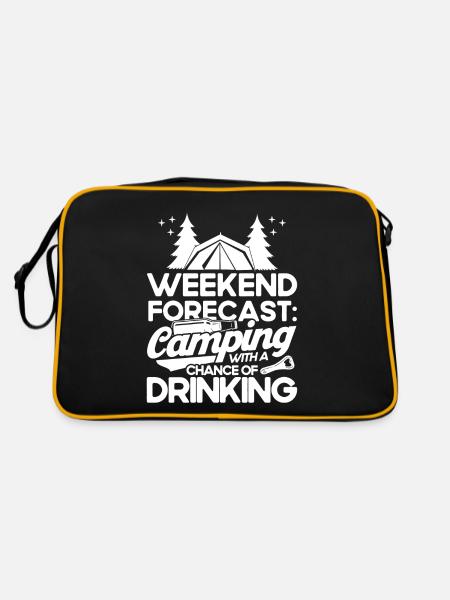 Camping Gift Drôle de dicton pour les campeurs - Sac Retro - noir/or - Dos