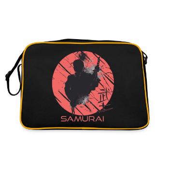 Samurai Japanische Kunst Blutfleck Japanischer Kri - Retro Tasche - Schwarz/Gold - Hinten