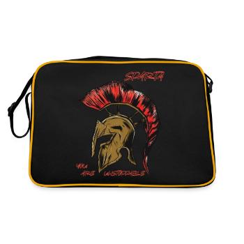Spartan Helmet Ancient Greece Warrior Gladiator - Retro Bag - black/gold - Back