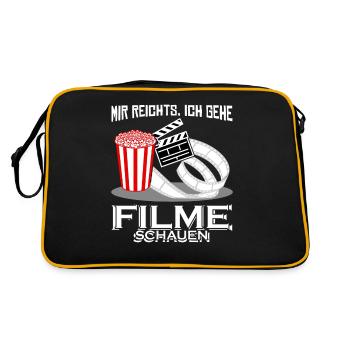 Heimkino Filme Filmabend Kinofilme Kino - Retro Tasche - Schwarz/Gold - Hinten