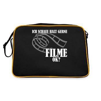 Filmabend Kinofilme Kino Heimkino Filme - Retro Tasche - Schwarz/Gold - Hinten