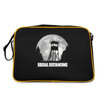 Social distancing hunter stand hobby hunter nature - Retro Bag - black/gold - Back