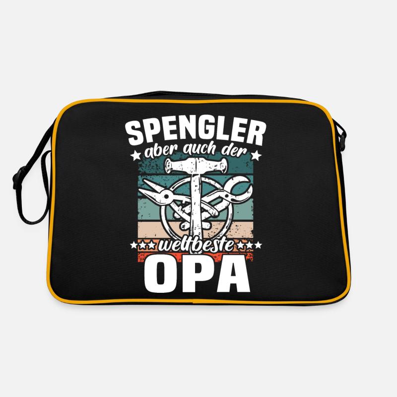 Bauspengler Opa Spengler - Retro Tasche - Schwarz/Gold