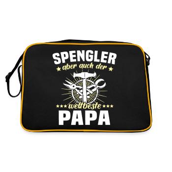 Bauspengler Papa Spengler - Retro Tasche - Schwarz/Gold - Hinten