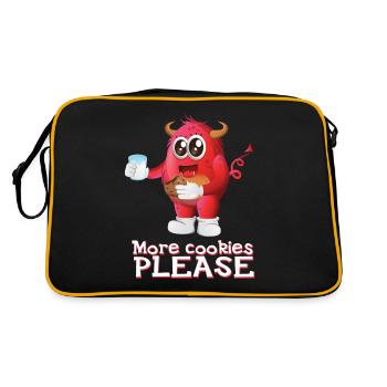 More cookies please Christmas monster milk quote - Retro Bag - black/gold - Back