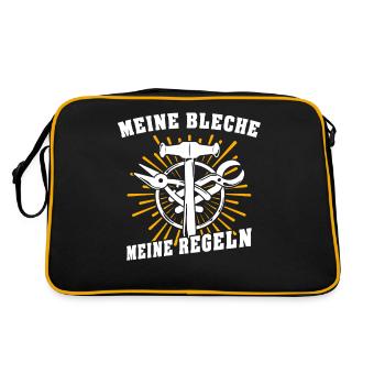 Spengler Beruf Bauspengler Sprüche - Retro Tasche - Schwarz/Gold - Hinten