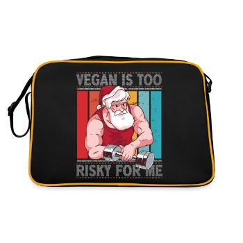 Vegan Ist Mir Zu Riskant Weihnachten Heiligabend - Retro Tasche - Schwarz/Gold - Hinten