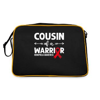 Cousin d’un guerrier, ruban rouge hémophilie - Sac Retro - noir/or - Dos