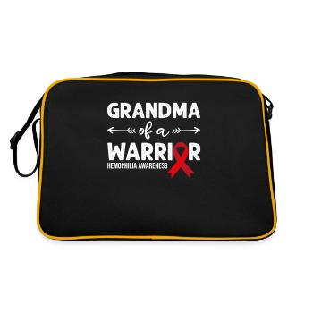 Grand-mère d’un guerrier, ruban rouge hémophilie - Sac Retro - noir/or - Dos