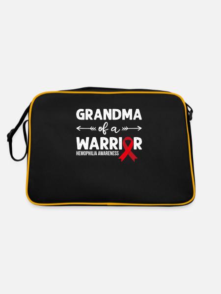 Grand-mère d’un guerrier, ruban rouge hémophilie - Sac Retro - noir/or - Dos