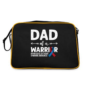 Papa d’un guerrier, Ruban rouge et bleu HLHS Sensibilisation - Sac Retro - noir/or - Dos
