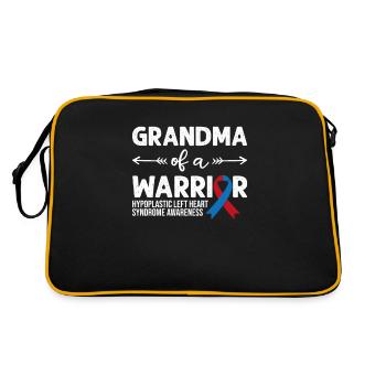 Grand-mère d’un guerrier, ruban rouge et bleu HLHS - Sac Retro - noir/or - Dos