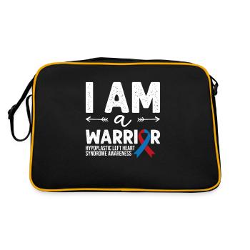 Je suis un guerrier, Ruban rouge et bleu HLHS Sensibilisation - Sac Retro - noir/or - Dos