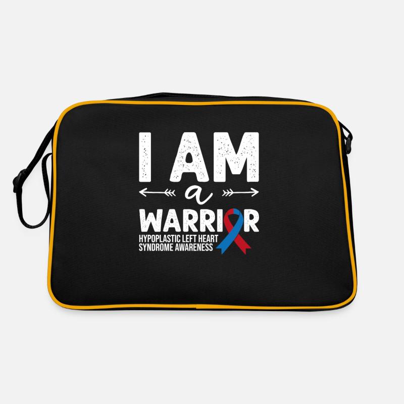 I Am A Warrior, Red & Blue Ribbon HLHS Awareness Retro Tasche