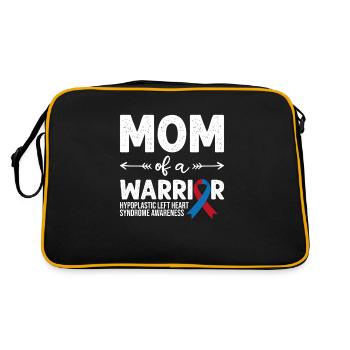 Maman d’un guerrier, Ruban rouge et bleu HLHS Sensibilisation - Sac Retro - noir/or - Dos