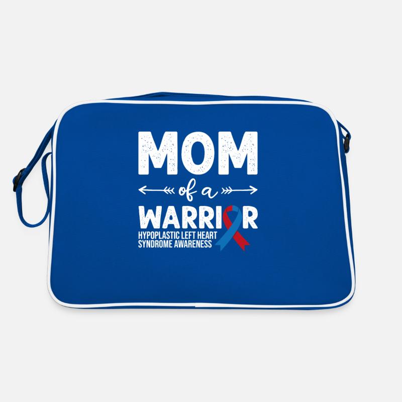 Maman d’un guerrier, Ruban rouge et bleu HLHS Sensibilisation Sac Retro