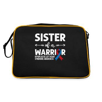 Soeur d’un guerrier, ruban rouge et bleu HLHS - Sac Retro - noir/or - Dos