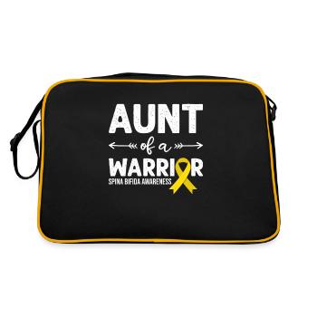 Tante D’un guerrier, Ruban Jaune Spina Bifida - Sac Retro - noir/or - Dos