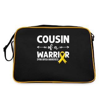 Cousin D’un Guerrier, Spina Bifida à ruban jaune - Sac Retro - noir/or - Dos