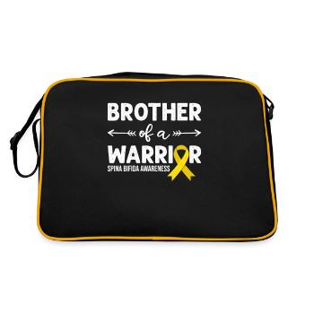Frère d’un guerrier, Ruban Jaune Spina Bifida - Sac Retro - noir/or - Dos